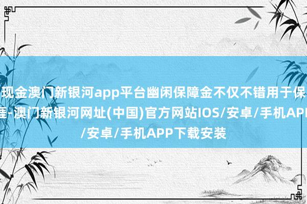 现金澳门新银河app平台幽闲保障金不仅不错用于保障基本生涯-澳门新银河网址(中国)官方网站IOS/安卓/手机APP下载安装