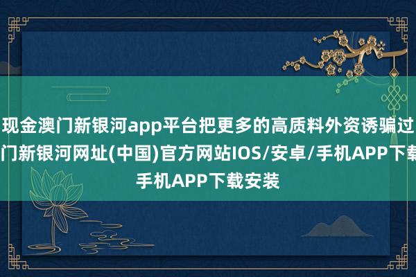 现金澳门新银河app平台把更多的高质料外资诱骗过来-澳门新银河网址(中国)官方网站IOS/安卓/手机APP下载安装