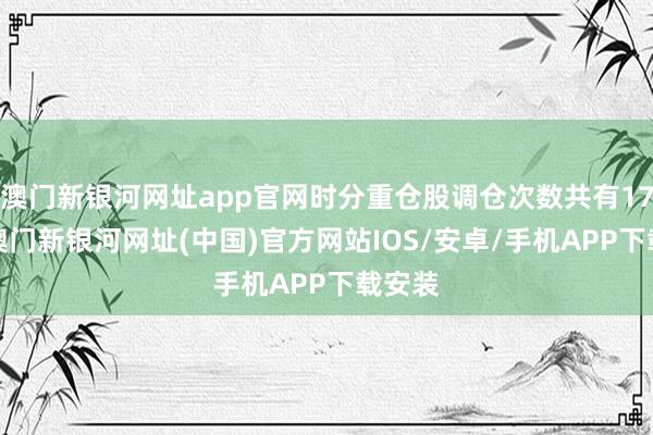 澳门新银河网址app官网时分重仓股调仓次数共有176次-澳门新银河网址(中国)官方网站IOS/安卓/手机APP下载安装