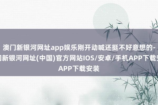 澳门新银河网址app娱乐刚开动喊还挺不好意想的-澳门新银河网址(中国)官方网站IOS/安卓/手机APP下载安装