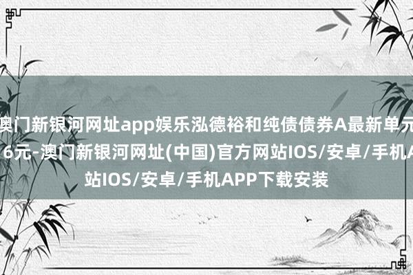 澳门新银河网址app娱乐泓德裕和纯债债券A最新单元净值为1.1116元-澳门新银河网址(中国)官方网站IOS/安卓/手机APP下载安装