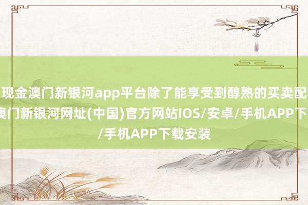 现金澳门新银河app平台除了能享受到醇熟的买卖配套外-澳门新银河网址(中国)官方网站IOS/安卓/手机APP下载安装